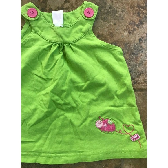 Girl's Size 9M 6-9 Months Two Piece Green Carter's Ladybug Embroidered Top + DC - Picture 4 of 7